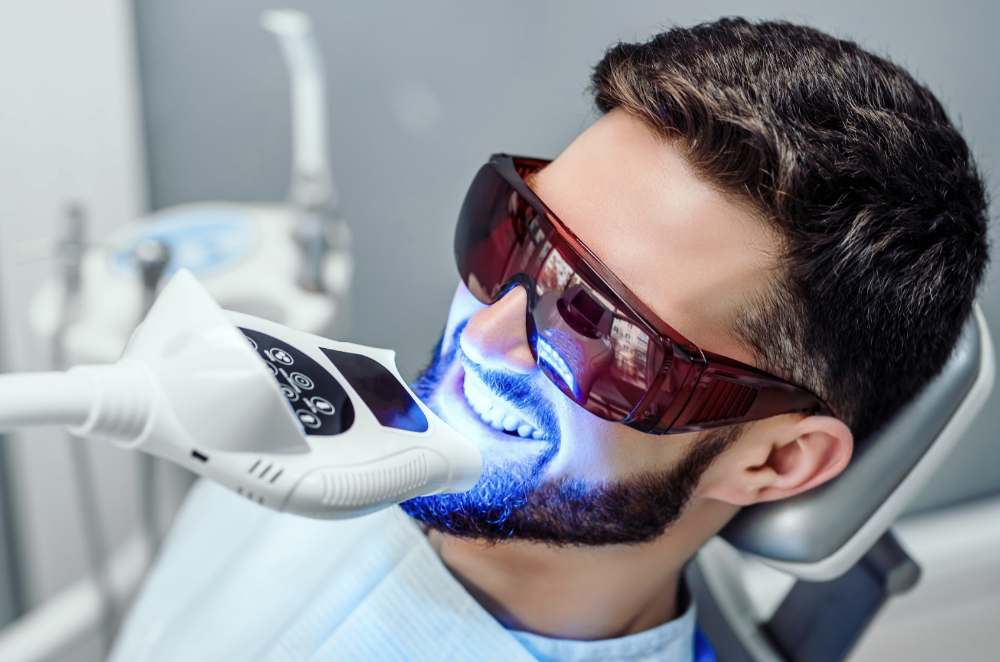 man in a dental chair